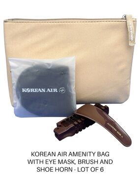 Lot of 6 Korean Air Amenity Kits without skincare products